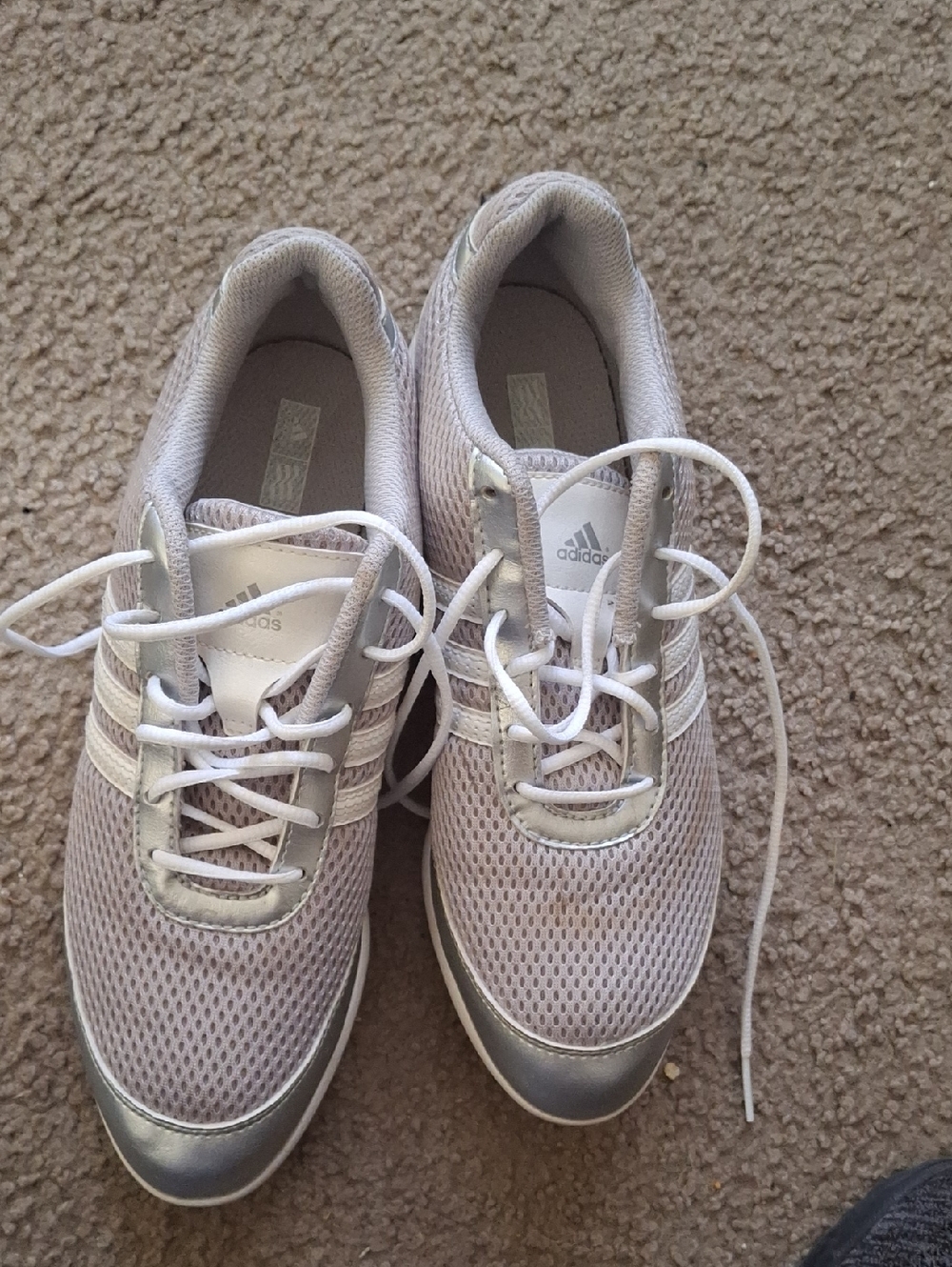 Adidas Women's Lace-Up Mesh Sneakers in Light Gray